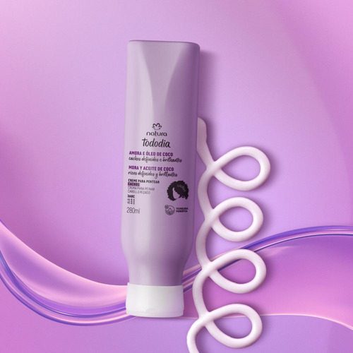 Crema para peinar rizos con aceite de coco y moras de Tododia, 280 ml