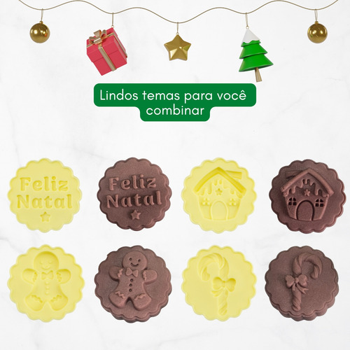 Kit Ejetor Para Biscoito Doces Ejetor Max Natal Doce 5 Peças