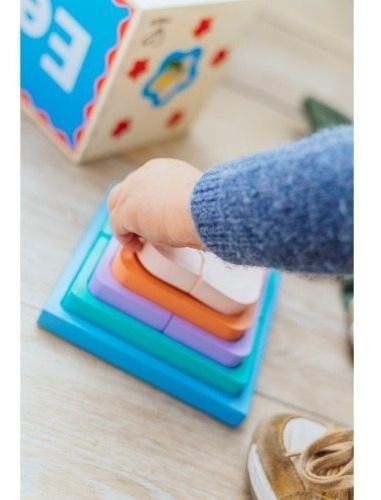 Imagen 8 de 10 de Pirámide De Encastres En Madera Juego Montessori Didactico