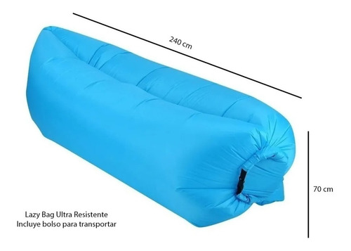Imagen 4 de 10 de Cama Inflable Resistente Lazy Bag S240x70cm
