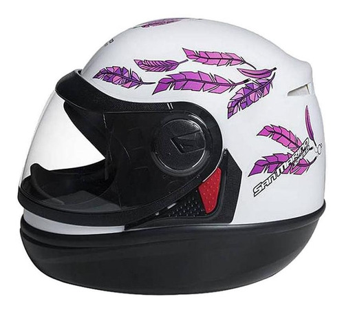 Capacete Moto San Marino Speed Fly Branco E Rosa Tamanho 60