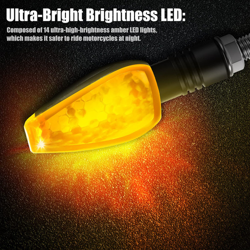 Luces Intermitentes Led Para Motocicleta, 4 Unidades Ámbar