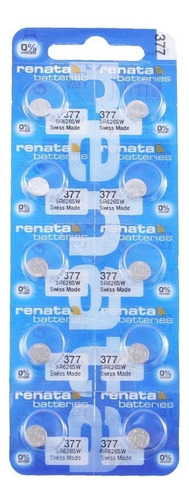 Pila Renata silver oxide 377 botón pack de 10 unidades