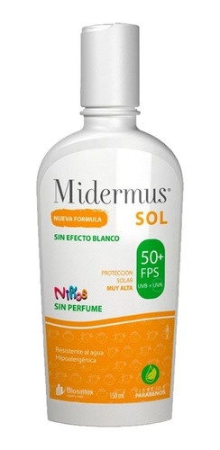 Midermus Protector Solar Niños Factor +50 Sin Perfume 150g