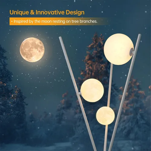 Artin-x 61 Moon-shaped 3d Printed Floor Lamp With 3 Globe S.