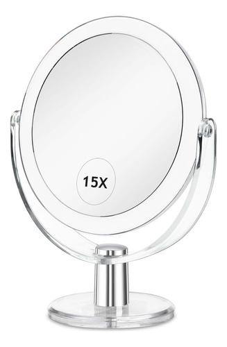 Espejo De Maquillaje Con Aumento 1x/15x Giratorio 360º 6.25