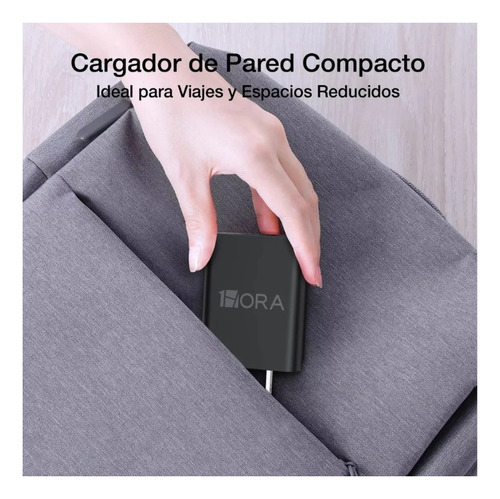 Combo 1hora Cargador Carga Rápida Y Cable Micro Negro