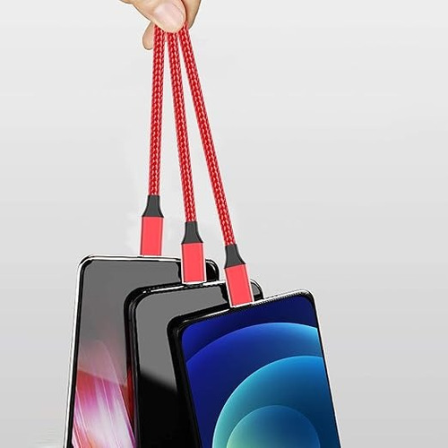 2 Cables De Carga Rápida Usb 3 En 1 Tipo C iPhone Cargador