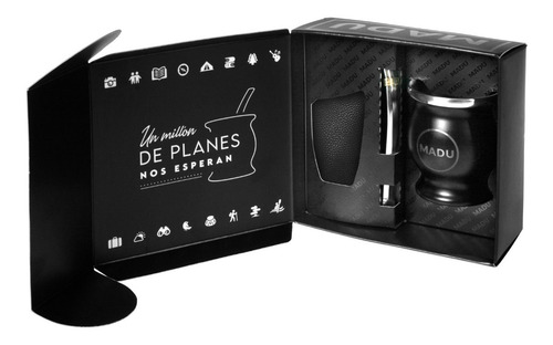 Juego De Mate Yerbera Azucarera De Cuero Eco Set Matero Madu