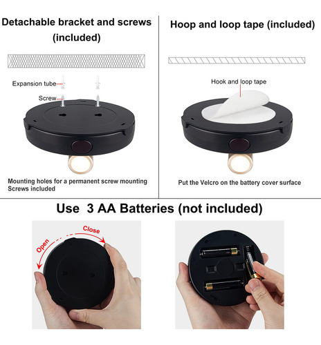 Foco Led Inalámbrico, Con Pilas, Luz De Disco Regulable