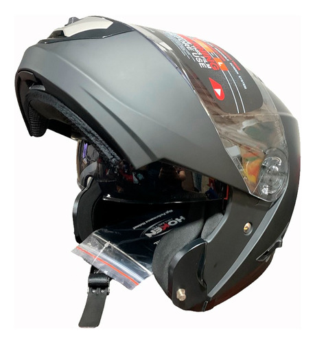 Casco De Moto Negro Hoken Doble Visor / Doble Certificacion