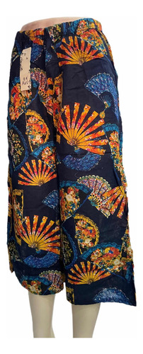 Pantalón Culotte De Lino Elástico Cintura