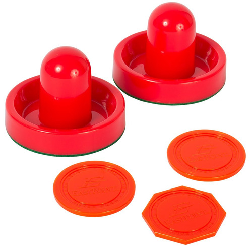 Set De 2 Mazos Empujadores Y 3 Discos Hockey De Mesa Casero