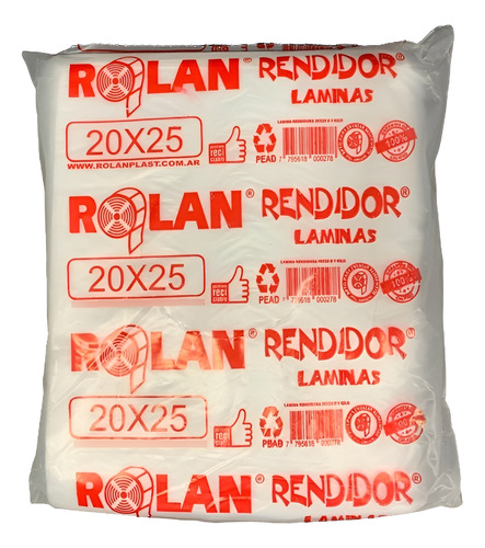 Separadores Para Freezer Folex 20x25 Apto Alimentos Paq X1kg