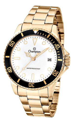 Relogio Champion Dourado Masculino Wr 50 Metros Ca31266h