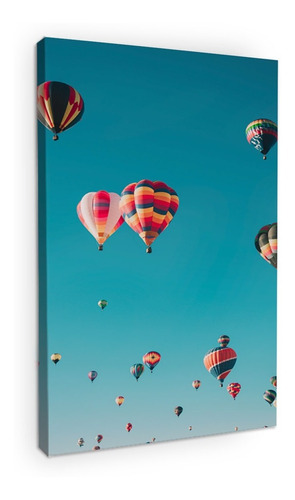 Cuadro Decorativo Canvas Moderno Globos Volando Cielo Azul