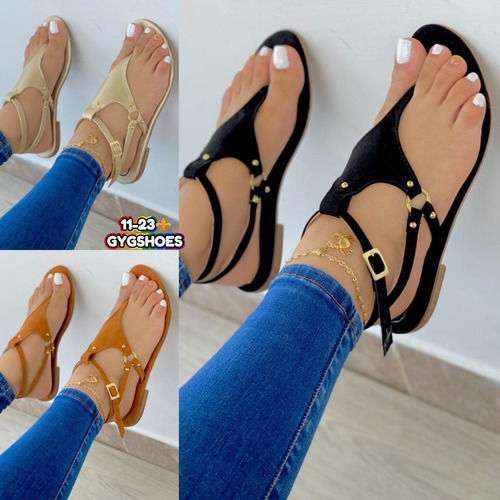 Hermosas Sandalias Bajitas Planas Para Damas, Mujer