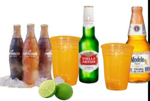 Platos Taqueros Planos + Vasos Refresqueros Tipo Oxxo Set 50