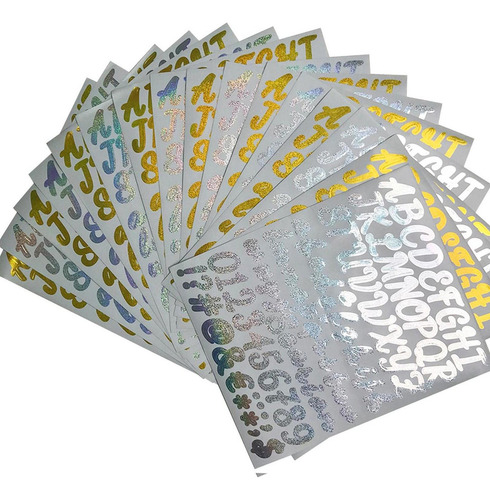 16 Etiquetas Colorido Alfabeto Numero Calcomanías Diy