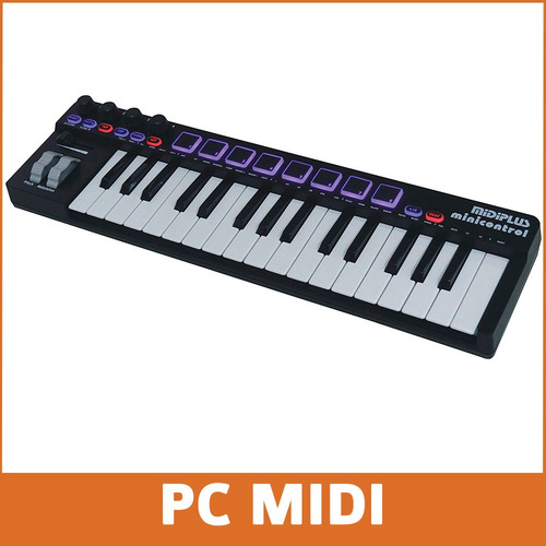 Imagen 7 de 10 de Teclado Midi Usb Midiplus Minicontrol 32 Teclas 8 Pads