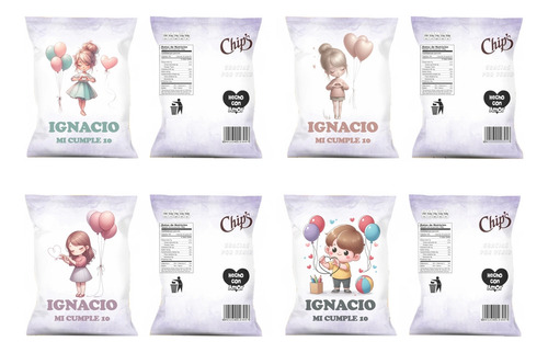 Chip Bag Kit Imprimible Bolsitas Dinosaurios De Cumpleaños