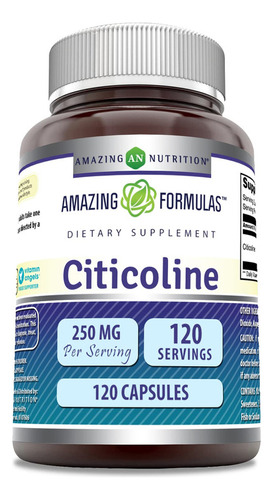 Amazing Formulas Citicolina 250 Mg 120 Cápsulas Suplemento 