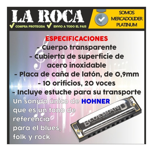 Armonica Blusera Hohner Blues Band Diatonica En A (la)