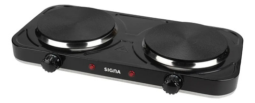 Parrilla Eléctrica De Disco 2 Quemadores Portatil 5 Niveles Color Negro
