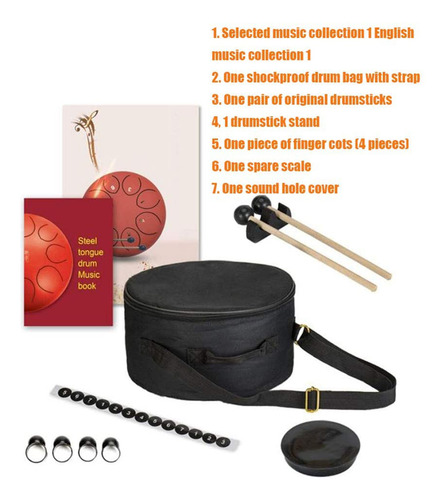 Tambor Handpan Con Lengüeta De Acero, 13 Notas, 12 Pulgadas,