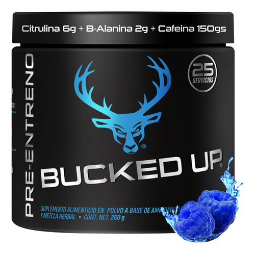 Bucked Up Pre Entreno | Beta Alanina + Citrulina | Blue Raz