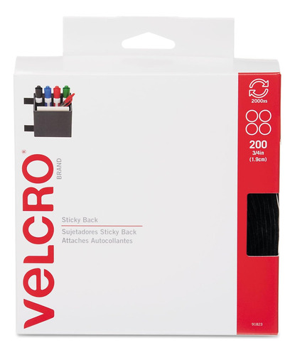 Velcro Brand 91823 Sticky-back Fasteners, 3/4-inch Dia. Coin