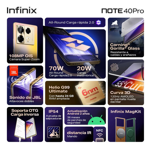 Infinix Note 40 Pro Dual Sim 256 Gb Dorado 8 Gb Ram Dorado