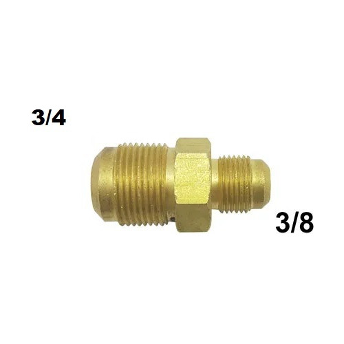 Conexão Niple De Redução 3/4 Para 3/8 Rosca Sae