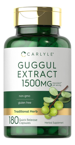 Suplemento Para Colesterol Guggul 1500 Mg Con 180 Capsulas Sabor Sin Sabor