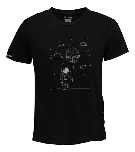 Camiseta Estampada Luna Globo Astronauta Inp Hombre Bto