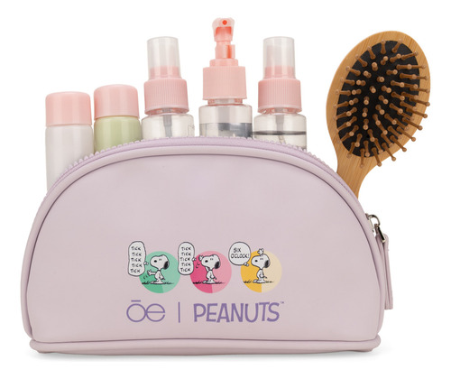 Cosmetiquera Cierre Sencillo Peanuts X Oe Lila Mediano