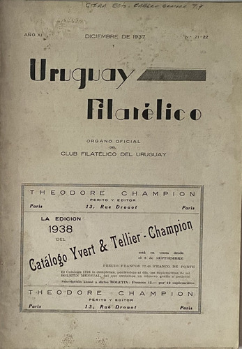 Uruguay Filatélico Nº 21 22 1937, Revista Del Cfu, Rba