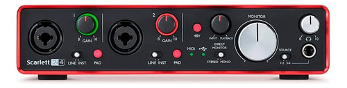 Interface De Áudio Focusrite Scarlett 2i4 2a Geração