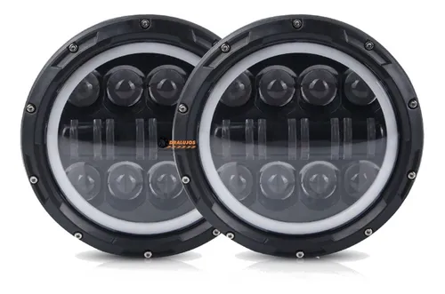 1 Farola Luz Led Drl Redonda 7 Pulgadas Con Ojo De Angel 4x4
