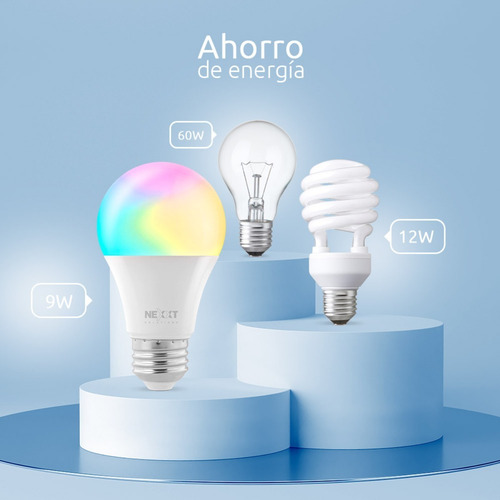 Imagen 6 de 8 de Ampolleta Led Inteligente Wifi Rgb Nexxt E27 - Revogames