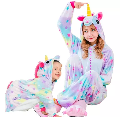 Pijama Mameluco Unicornio Estrellas Arcoiris Adulto