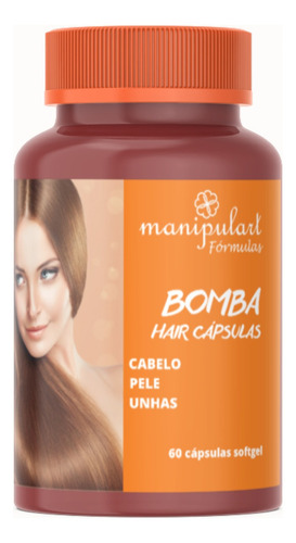 Bombs Hair Vitamina Completa Para Cabelo Pele Unha 60 Cps Sabor Softgel