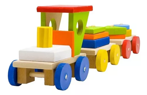 Brinquedo Em Madeira Trem Em Madeira - Trenzinho Infantil - TP JP