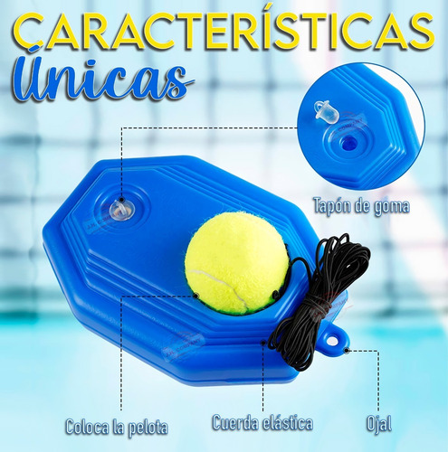 Imagen 3 de 9 de Base Entrenamiento Para Tenis Pelota Rebote Practica Wq-01