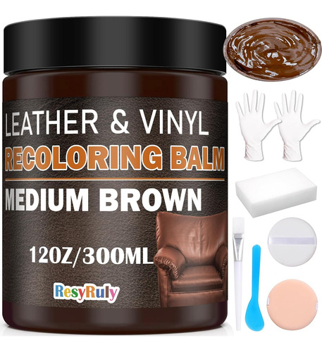 Bálsamo Recolorante De Cuero, Tinte Marrón Medio Para Cuero