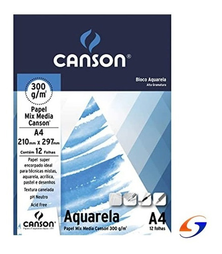 Block Dibujo Canson Acuarelle 300gr. A4 Serviciopapelero