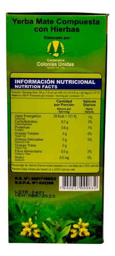 Yerba Mate Colon 90 60 90 Pack 5 Unid