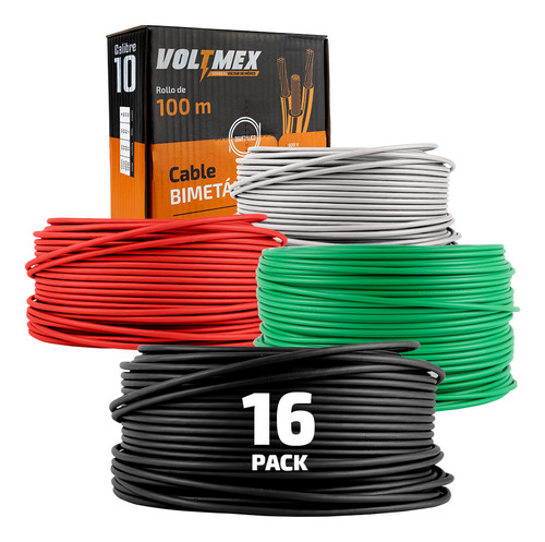 16 Cajas Cable Electrico Calibre 10 Con 100 Metros Cada Una