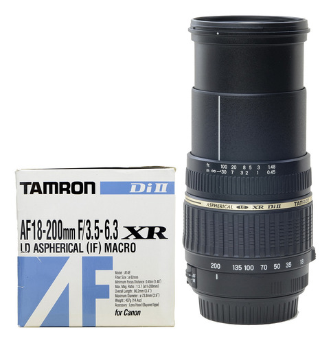 Objetiva Para Canon Zoom 18-200mm Nova Na Caixa ! Canon Ef-s Preto