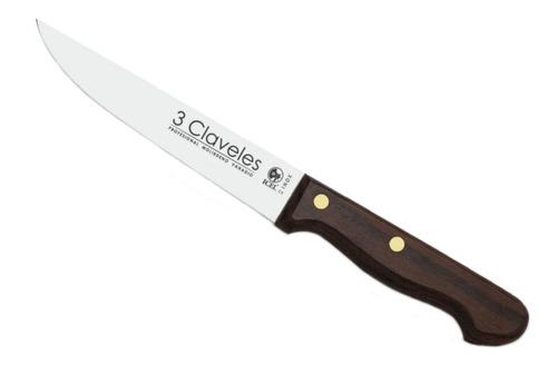 Cuchillo Cocina Tres Claveles Inox Mango Madera 15,5cm 1037